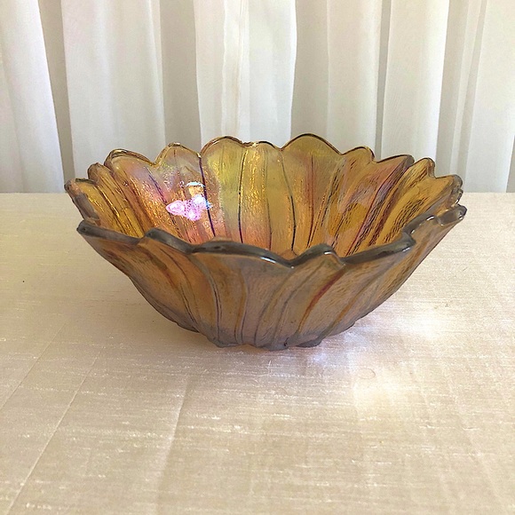 Vintage Indian Glass Co. Amber Bowl - Picture 3 of 4